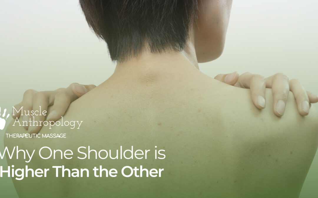 person holding their uneven shoulders